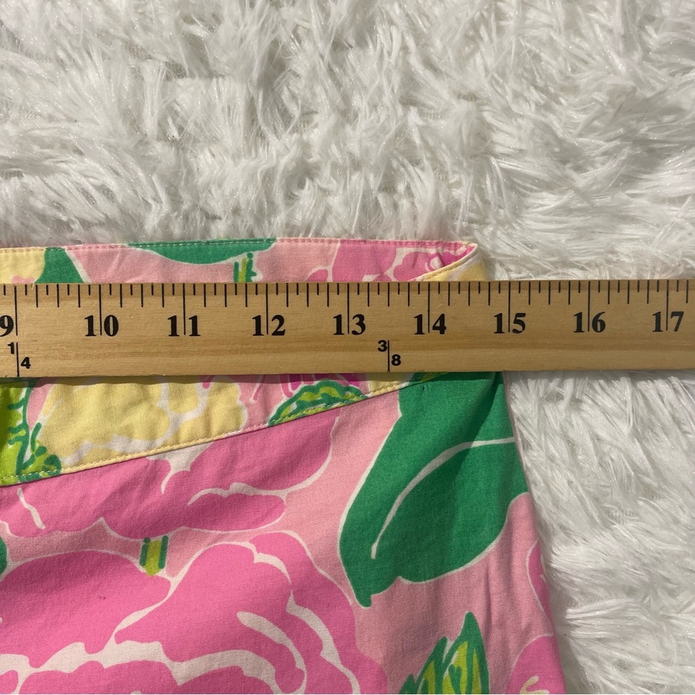 Lilly Pulitzer Cropped Pants Womens Size 4 Pink Floral Cotton - Picture 5 of 8